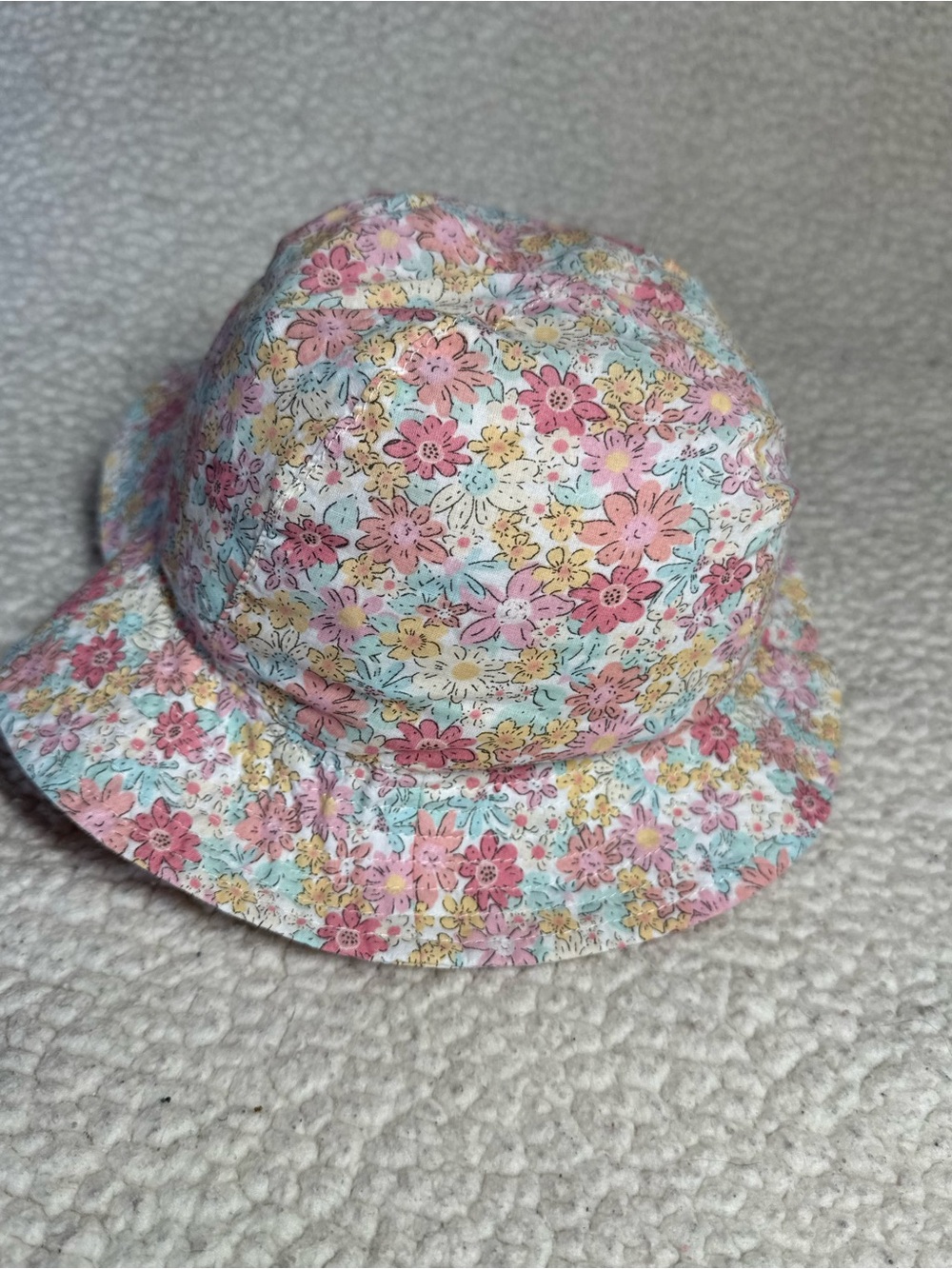 H&M Floral Cotton Bucket Hat for baby toddler — Pastel Multicolor